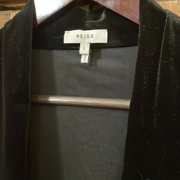 REISS Rosalba Velvet Plunge Bodysuit, Black - Large - Picture 9 of 11